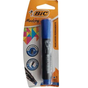 Imagem de Pincel Marcador Permanente Bic Marking Recarregável Azul Blister