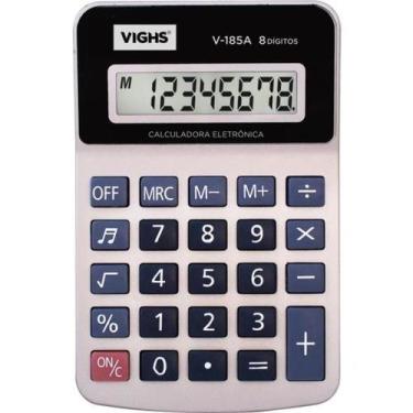 Imagem de Calculadora de Mesa Vighs V-185A 8 Dígitos Prata