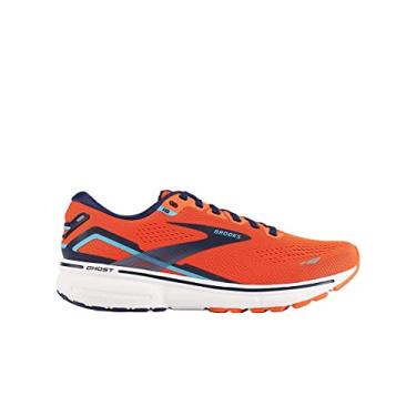 Imagem de Brooks Tênis de corrida masculino Ghost 15 Neutral, Flame/azul marinho/azul, 41