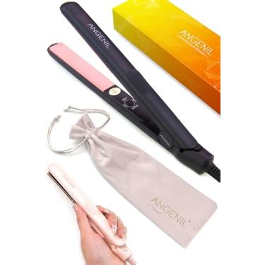 Imagem de ANGENIL Mini Chapinha Profissional De 0,7", Voltagem Dupla E Modelador Cachos 2 Em 1, Portátil Para Pontas Curtas, Franja Frontal, 3 Temperaturas (280°F - 320°F 380°F)