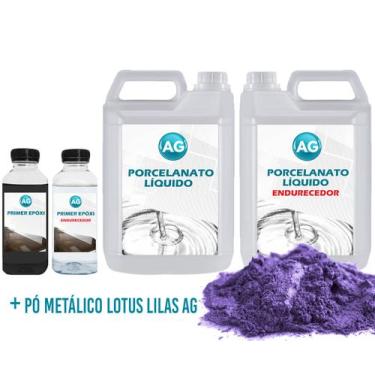 Imagem de Kit Porcelanato Líquido Metálico Lotus Lilas AG por M² - Resinas ag