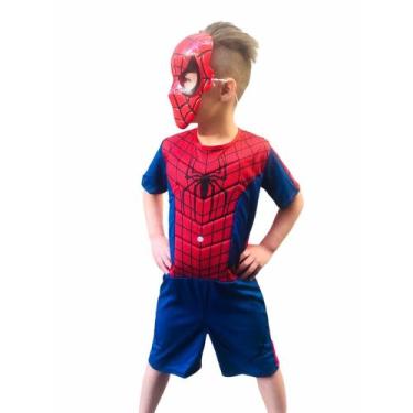 Imagem de Fantasia Do Homem Aranha Curta Com Mascara e Enchimento - RR STORE 2, 