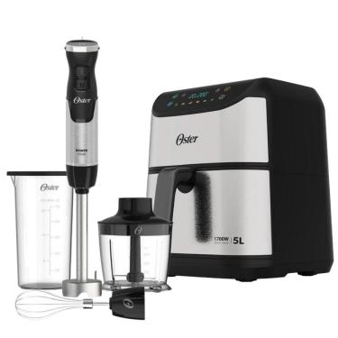 Imagem de Kit Mixer Power 3 Em 1 E Fritadeira Inox Digital 5L Oster 220V