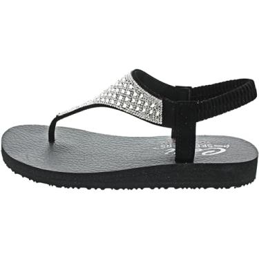 Imagem de Skechers Chinelo feminino Meditação Rockstar, Preto, 9