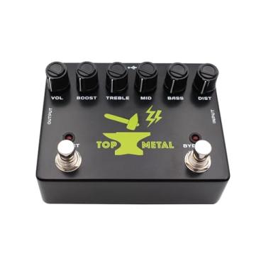 Imagem de SPYMINNPOO Pedal de Guitarra de Reforço de Metal Pesado, Pedal de Efeitos de Guitarra Elétrica para Baixo, Picada de Guitarra, Altos Nítidos e Ampla Faixa de Distorção