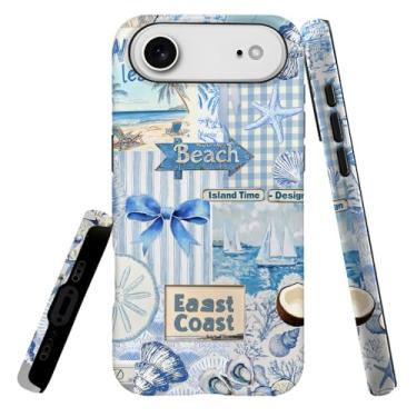 Imagem de Capa compatível com L16QX Air, capa rígida híbrida de 2 camadas, macia à prova de choque para meninas e mulheres, colagem de estrelas do mar concha de praia