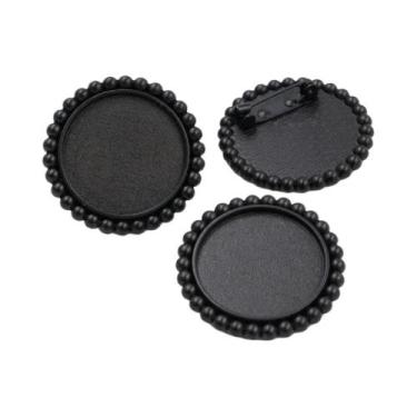 Imagem de Broche de Bronze Banhado a Prata - Estilo Folhas - 5 Peças com Base pa