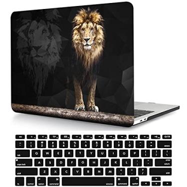Imagem de Capa para MacBook Pro de 15 polegadas 2019 - 2016 compatível com Touch Bar e Touch ID, capa rígida de plástico e película de teclado - Leão