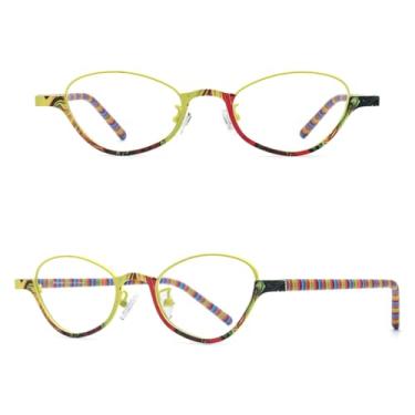 Imagem de VFDHN Armação de óculos de acetato de titânio para homens e mulheres (amarelo C4)