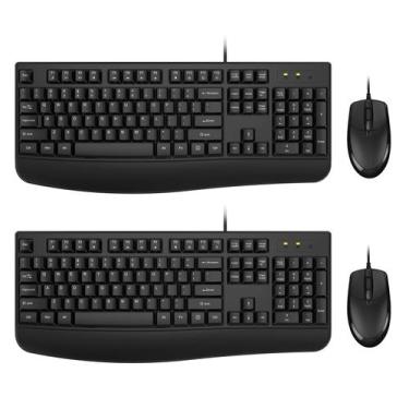 Imagem de Combo de teclado e mouse EDJO, pacote ergonômico de tamanho completo