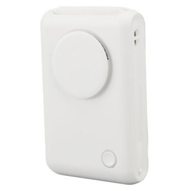 Imagem de Asixxsix Ventilador portátil de mão, 3 velocidades, recarregável, silencioso, com clipe para pendurar no pescoço ou na cintura, ventilador de pescoço para ciclismo e viagens (Branco)