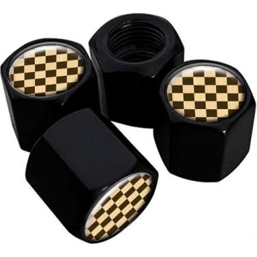 Imagem de Tampas de haste de válvula de pneu de metal, pacote com 4, tampas de haste de roda de carro, tampas de válvula de ar universais de alumínio para carros, caminhões, SUVs, bicicletas, motocicletas