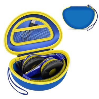 Imagem de ANKHOH Capa para eKids, para fones de ouvido portáteis Beats Studio Pro, Solo3, Studio3, Solo2, Bluetooth sem fio, para crianças e crianças pequenas (apenas caixa) - azul escuro