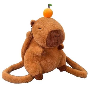 Imagem de Mochila Whrigud Adorable Capybara com coleira de bicho de pelúcia