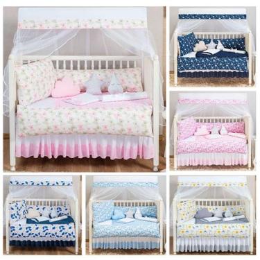 Imagem de Kit Berço Masculino Ursinho 13 Peças Kit Americano Estampado - Jm Enxo