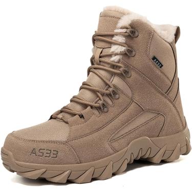 Imagem de Botas Quentes De Trekking E Caminhada Para Homens E Mulheres Botas Militares Táticas Ao Ar Livre, Brown Warm, 8 UK