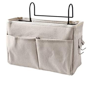 Imagem de TOPINCN Pocket Pocket Sanging Bag Organizadores de Armazenamento de Vários Fins de Fins de Fins Múltiplos Design de Gancho Multi -funcional Com Suporte de Metal para Dormitório de (Branco)