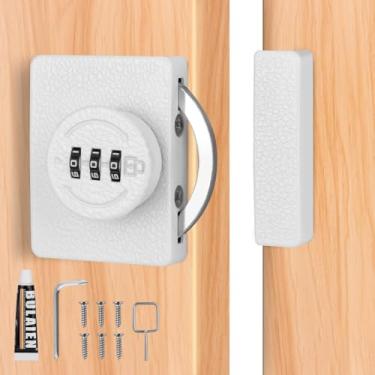 Imagem de LATTHANT Fechadura De Combinação Sem Chave Para Armários - Porta Segurança 3 Dígitos Armários, Gavetas E Closets, Trava Crianças Bebês, Fácil Instalação (Branca)