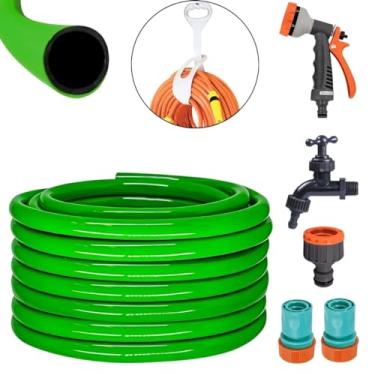 Imagem de Mangueira 5m Metros + Suporte Alça + Hidropistola + Engate Rapido + Bico Engate Rápido + Torneira