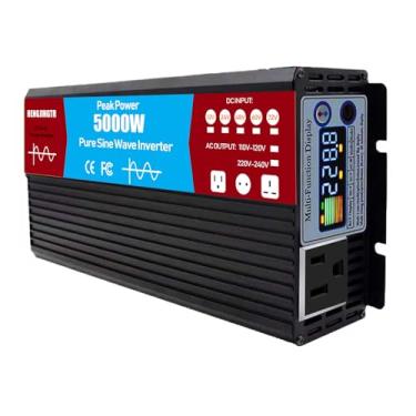 Imagem de HENGJINGTR 12V DC para 230V 60Hz Conversor AC, 5000W inversor de energia de onda senoidal pura para RV, caminhão, Home w/LED Display, inversor de carro com 1 tomadas AC