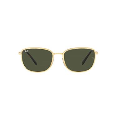 Imagem de Ray-Ban Óculos de sol quadrados femininos Rb3705, Dourado/verde, 57 mm