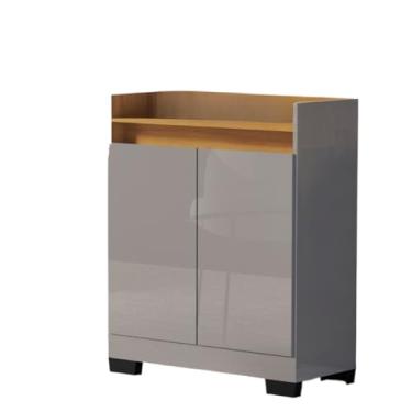 Imagem de Aparador Móveis para Cozinha e Café Buffet Armario Multiuso Cozinha Real Cantinho do Café Sala Balcão Multiuso(Cinza/Mel)