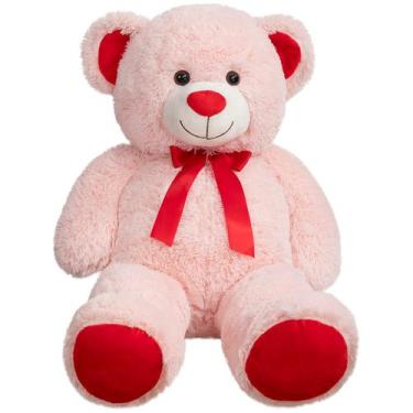 Imagem de Ursinho de pelúcia WENMOTDY enorme rosa de 90 cm para crianças