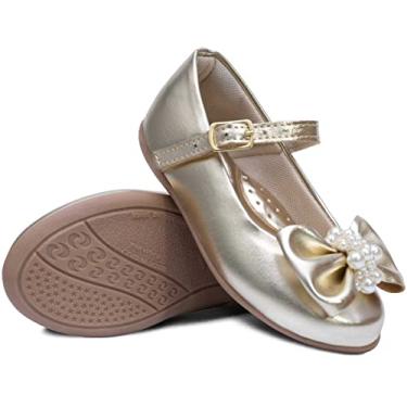 Imagem de Sapatilha Popidi Infantil Menina Laço Perola 02.25 (Dourado, BR, Criança de 1 a 3 anos, Numérico, 22)