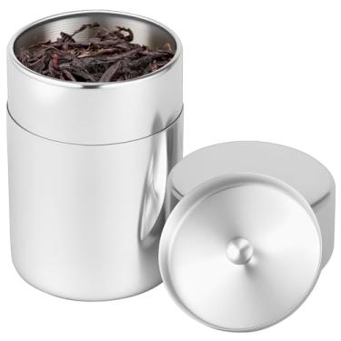 Imagem de Recipiente de aço inoxidável para chá, recipiente de armazenamento de açúcar de grão de café de vedação dupla com tampa, copo de cozinha, lata de açúcar portátil para tempero de chá solto, café, doces