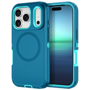 Imagem de I-HONVA Capa para iPhone 17 Pro [compatível com MagSafe] à prova de choque com 3 camadas de proteção total [sem protetor de tela] Capa resistente para Apple iPhone 17 Pro de 6,3 polegadas 2025