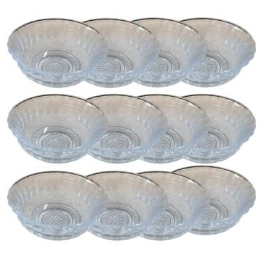 Imagem de Jogo 12 Tigela Bowl de Vidro Taças Petisqueira Transparente para Sobremesa Sorvete Doces