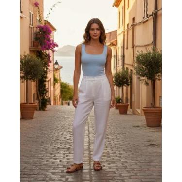 Imagem de Blusa regata básica Lisa feminina com forro sem Bojo Casual - Tribo mo