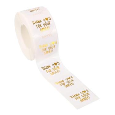 Imagem de PATIKIL 500 adesivos de agradecimento, etiquetas autoadesivas redondas de 2,5 cm, rolo pequeno de adesivos de agradecimento para caixa de selagem de pequenas empresas, obrigado pelo seu pedido
