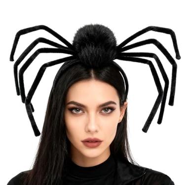 Imagem de JIAHG Bandanas femininas de aranha de Halloween, novidade, realista, preta, com pernas flexíveis, macio e antiderrapante, acessório de cabelo engraçado para baile de máscaras de bruxa assustador