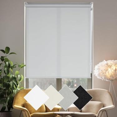 Imagem de Allbright Persianas de rolo blackout 50% para janelas, proteção UV, persianas de enrolar e puxar para baixo para escritório doméstico 61 cm L × 182 cm A cinza claro