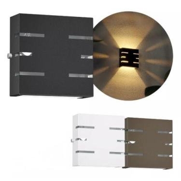 Imagem de Kit 2 Arandelas Alumínio 2 Focos 6 Frisos Muro Parede Mf101 - Mega For