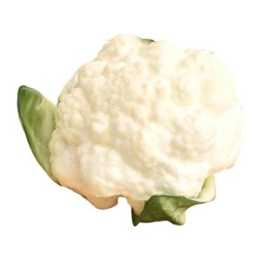 Imagem de FLCPJGV Adereços para Fotografia de Vegetais Artificiais, Material Didático, Simulação Realista de Vegetais de Brócolis para Centros de Mesa de Sala de Jantar, Brócolis Branco, Tamanho real