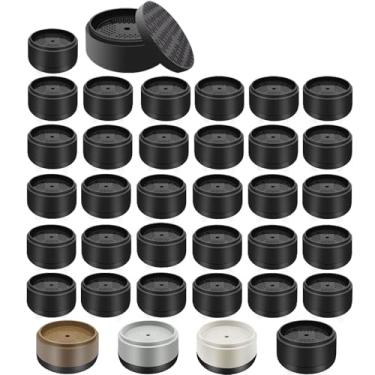 Imagem de Elevadores de cama para móveis, resistentes, 2,5 cm, 5 cm, 7,6 cm, 10 cm, elevadores de cama ajustáveis redondos para pernas de mesa, sofá, poltrona, geladeira, máquina de lavar (2,5 cm, preto, pacote