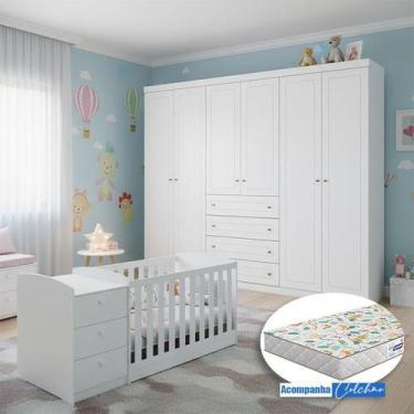 Imagem de Berço Multifuncional Atlanta e Guarda Roupa 6 Portas Americano Ambient