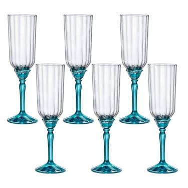 Imagem de Taça de Vidro Bormioli Rocco 210 ml Florian Blue 6 Peças