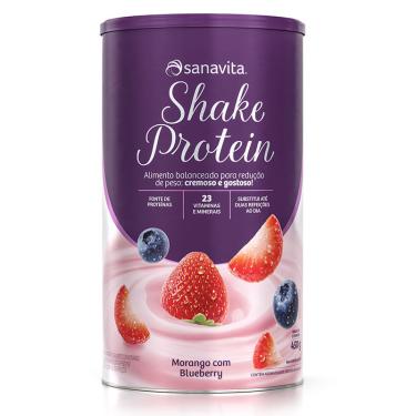 Imagem de Shake Protein Morango e Blueberry 450g - Sanavita