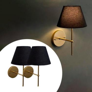 Imagem de Kit 2 Arandelas de Parede Clássica interna Alumínio Com Cúpula Ref 19 