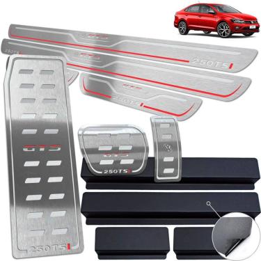 Imagem de Pedaleira Soleira Descanso Prata BRelevo Virtus Gts 250 Tsi