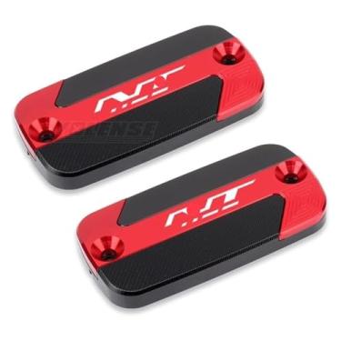 Imagem de Tampa do copo de óleo do tanque de fluido do reservatório de freio dianteiro CNC da motocicleta compatível com NT1100 NT 1100 2021 2022 2023 (1 par vermelho)