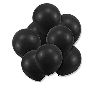 Imagem de Balões pretos, balões de festa de látex de 30 cm, decoração de feliz aniversário, casamento, formatura, chá de bebê, festa de casamento, 100 peças (preto)