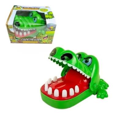 Imagem de Brinquedo Jogo Crocodilo Morde Dedo Jacaré Dentista Pura Diversão Infantil Pegadinha Dentada