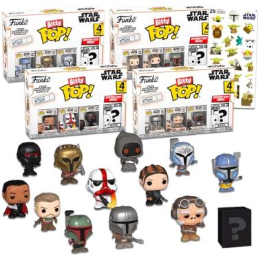 Imagem de Star Wars Funko Bitty Pop 4 Pack - Bundle with Mini Funko Pop Figures of The Mandalorian, Bo-Katan, Moff Gideon, More Plus Stickers | Star Wars Mandalorian Mini Figures Collectible Set