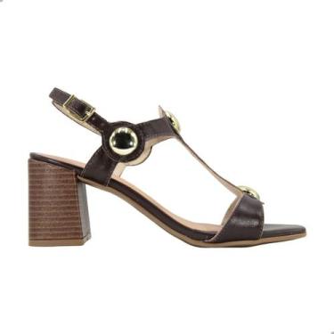 Imagem de Sandália Ramarim Salto Bloco Marrom, M, Stout, 36