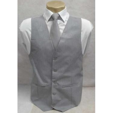 Imagem de Colete Social Adulto - Cinza Riscado em Microfibra - COD: BS438 - Impé