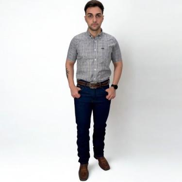 Imagem de Calça Wrangler Masculina Original Azul Algodão Reta Cody New, Azul, Es